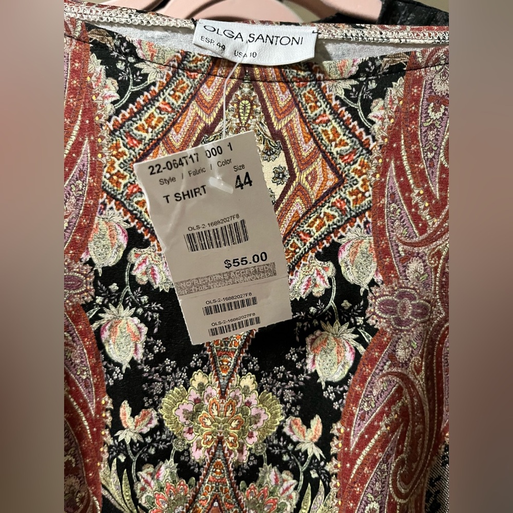 Olga Santoni Multicolor Paisley T-Shirt